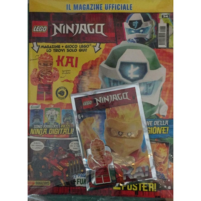 LEGO NINJAGO RIVISTA MAGAZINE 34 IN ITALIANO + POLYBAG KAI NUOVO SIGILLATO