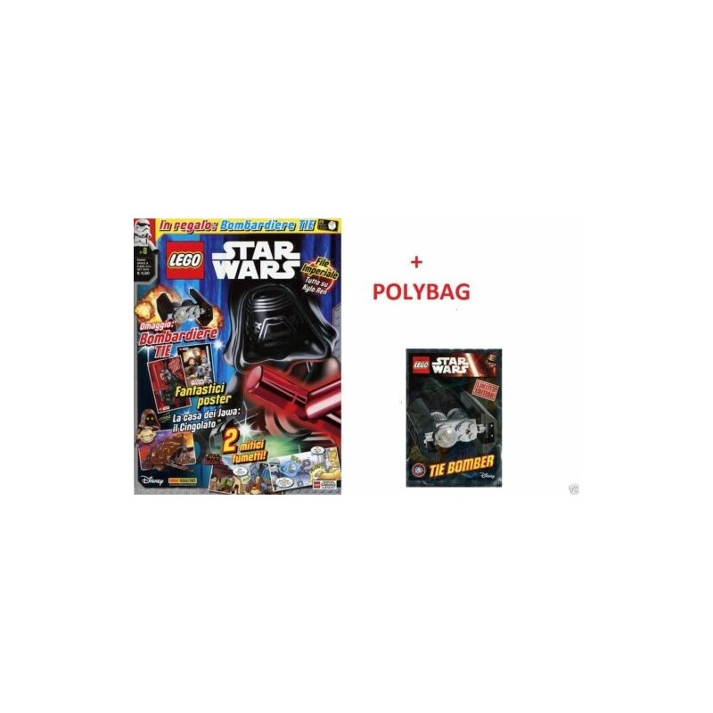 LEGO STAR WARS RIVISTA MAGAZINE NR. 8 IN ITALIANO + POLYBAG TIE BOMBER