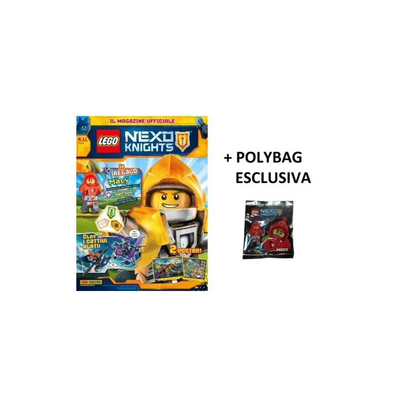 LEGO NEXO KNIGHTS RIVISTA MAGAZINE N. 11 ITALIANO + POLYBAG MACY SIGILLATO