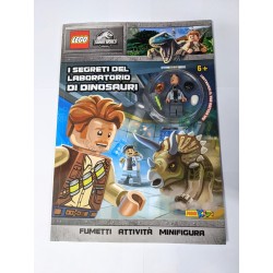 LIBRO LEGO JURASSIC WORLD I SEGRETI DEL LABORATORIO DI DINOSURI + MINIFIGURE