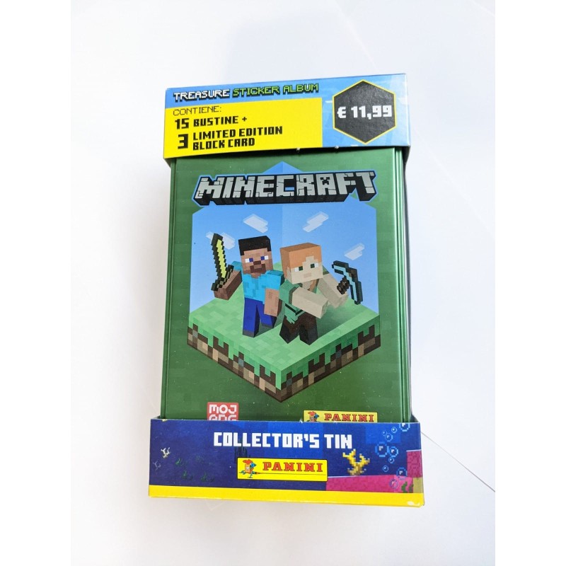 MINECRAFT TREASURE STICKER TIN BOX - PANINI