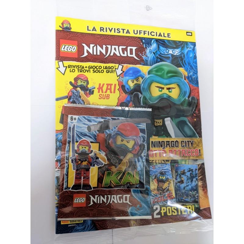 LEGO NINJAGO RIVISTA MAGAZINE 45 IN ITALIANO + POLYBAG KAI SUB - PANIN