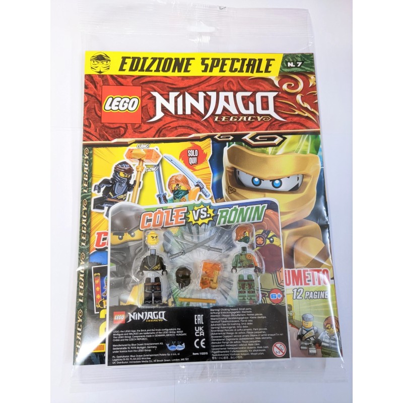 LEGO NINJAGO RIVISTA MAGAZINE NR. 49 IN ITALIANO + POLYBAG COLE CON ARMI  DORATE COLLANA PANINI BLOCKS 4 20 OTTOBRE O22