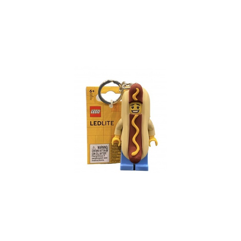 LEGO LGL-KE119H PORTACHIAVI LEDLITE UOMO HOT-DOG MAN TORCIA LUCE 8 CM