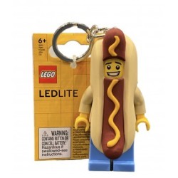 LEGO LGL-KE119H PORTACHIAVI LEDLITE UOMO HOT-DOG MAN TORCIA LUCE 8 CM