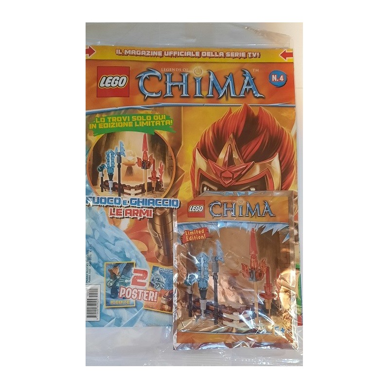 LEGO LEGENDS OF CHIMA RIVISTA N 4 IN ITALIANO + POLYBAG 391504 FUOCO E GHIACCIO