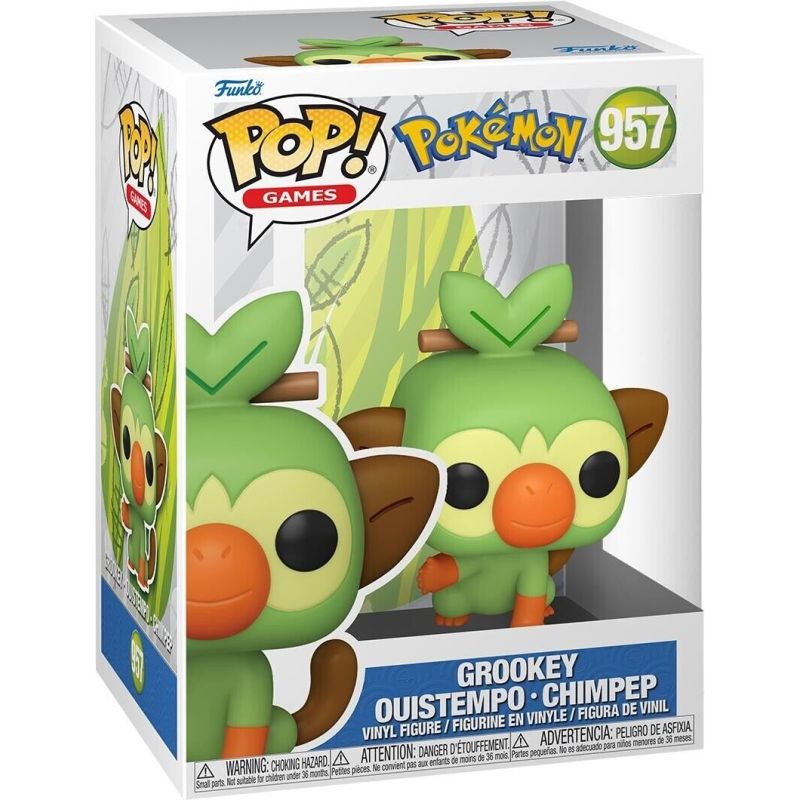 FUNKO POP 957 GROOKEY EMEA POKEMON VINYL FIGURE 9CM