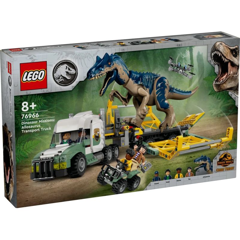 LEGO 76966 JURASSIC WORLD MISSIONE DINOSAURO CAMION TRASPORTO ALLOSAURO AGO 24