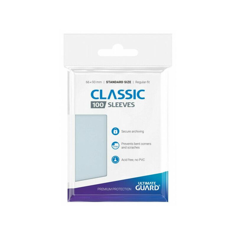 ULTIMATE GUARD CLASSIC SOFT SLEEVES STANDARD SIZE TRANSPARENT (100) 66X93