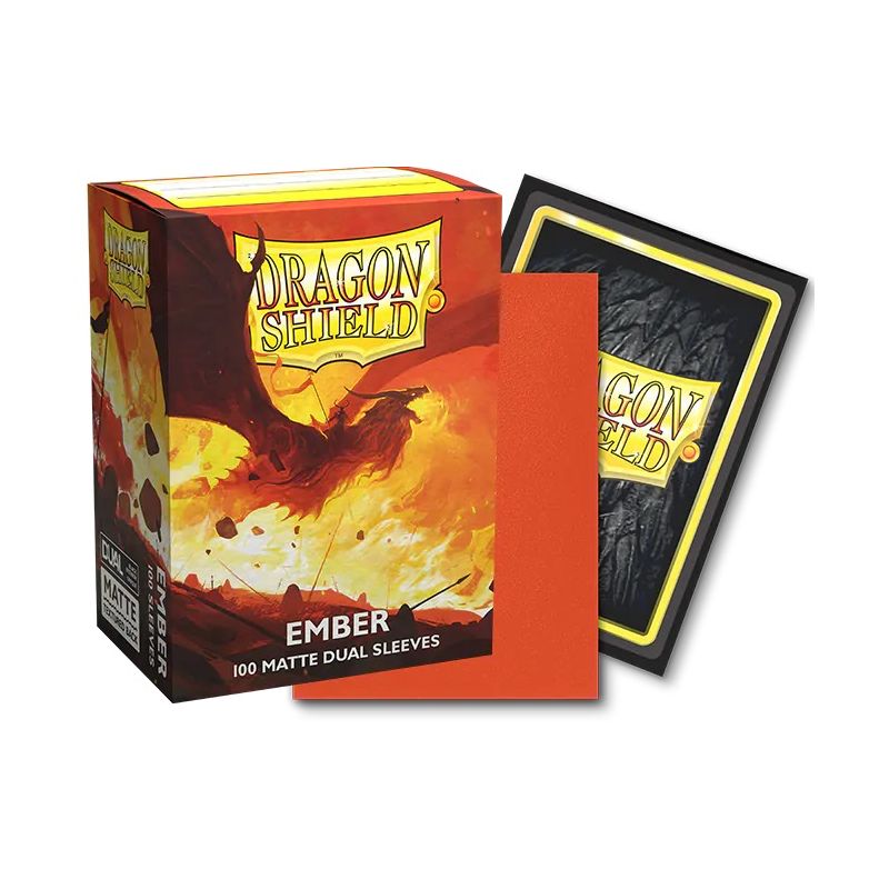 AT-15054 DRAGON SHIELD 100 STANDARD SIZE MATTE DUAL SLEEVES - EMBER