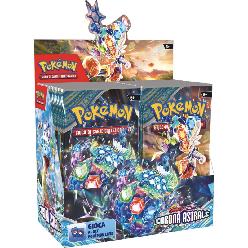 POKEMON BOX 36 BUSTE CORONA ASTRALESCARLATTO E VIOLETTO  BUSTA 10 CARTE (IT)