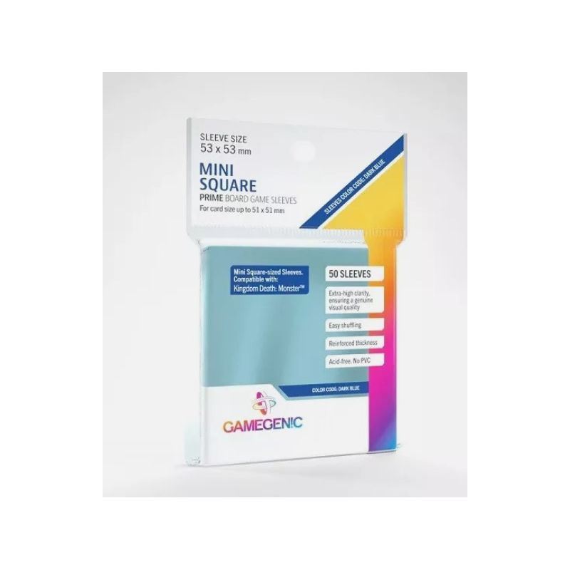 Gamegenic - PRIME Mini Square-Sized Sleeves 53 x 53 mm - Clear (50 Sleeves)