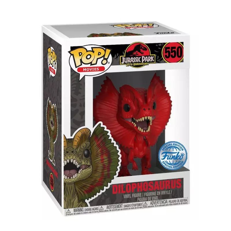 FUNKO POP MOVIES 550 DILOPHOSAURUS SPECIAL EDITION LIMITED JURASSIC PARK 10 CM