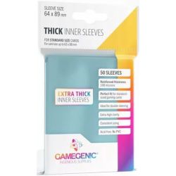 GAMEGENIC 50 THICK INNER SLEEVES - CLEAR