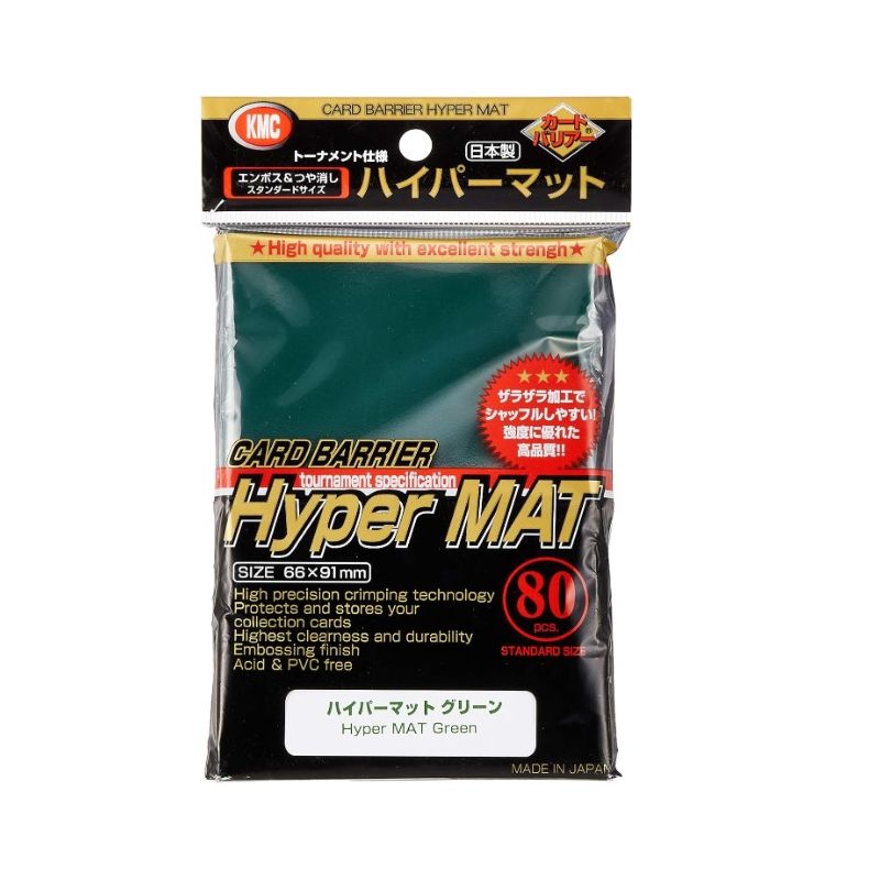 KMC Standard Sleeves - Hyper Mat Green (80 Sleeves) - KMC1553