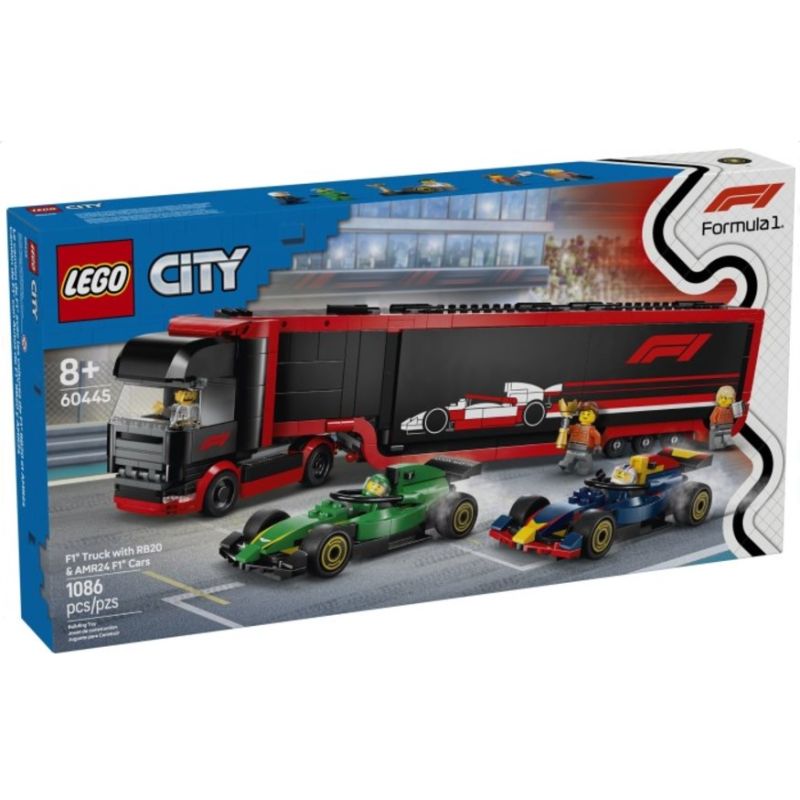 LEGO 60445 CITY F1 TRANSPORTER CON LE AUTO DA CORSA RB20 E AMR24 F1 GENNAIO 2025