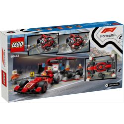 LEGO 60443 CITY PIT STOP DI F1 CON L'EQUIPAGGIO DEI BOX E LA FERRARI GEN 2025