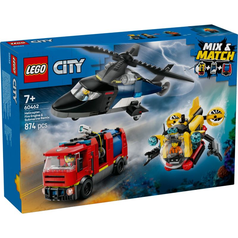 LEGO 60462 CITY ELICOTTERO, AUTOPOMPA E SOTTOMARINO GENNAIO 2025